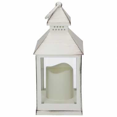 Halloween - lantaarn led kaars wit 24 cm