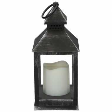 Halloween - lantaarn led kaars zwart 24 cm