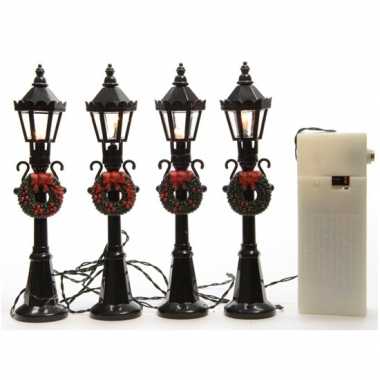 Kerstdorp lantaarns 4 stuks