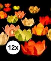 12x bruiloft huwelijk drijvende kaarsen lantaarns bloemen 29 cm