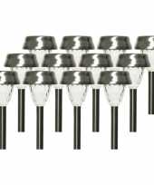 12x buiten led rvs lantaarn stekers solar verlichting 24 cm