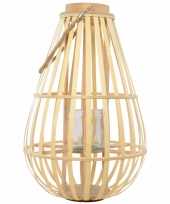 Bamboe lantaarn windlicht manilla 38 x 60 cm