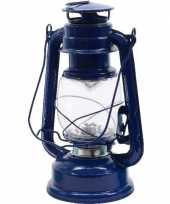 Blauwe led licht stormlantaarn 25 cm