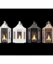 Kerst bronzen lantaarn met led theelichtje 10 cm