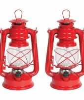 Set van 2x stuks rode led stormlantaarns 24 cm